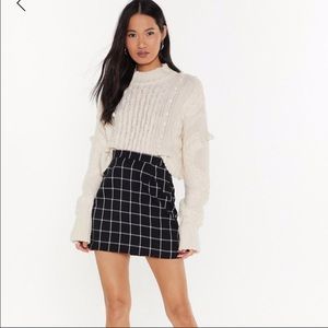 NWT Nasty Gal Check A Line Mini Skirt ~ Size 8